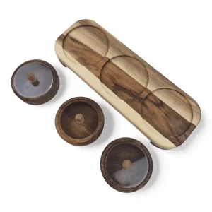 جعبه پذیرایی چوبی گرد درب پلکسی سه خانه کد WD6426