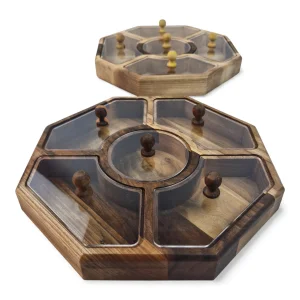 جعبه پذیرایی چوبی درب پلکسی 8 ضلعی کد WD6427