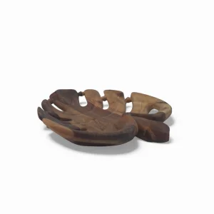 ظرف میوه خوی چوبی طرح برگ انجیر کد WD6473