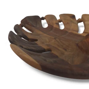 ظرف میوه خوی چوبی طرح برگ انجیر کد WD6473