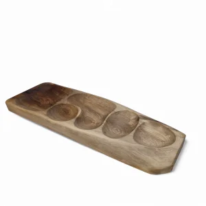 سینی اردو خوری بزرگ چوبی روستیک 5 خانه کد WD6492