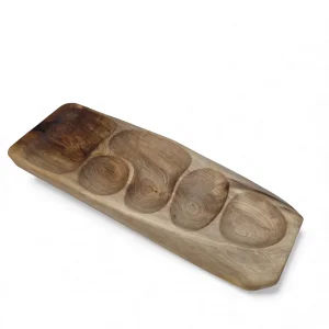 سینی اردو خوری بزرگ چوبی روستیک 5 خانه کد WD6492