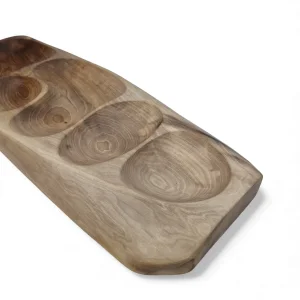 سینی اردو خوری بزرگ چوبی روستیک 5 خانه کد WD6492