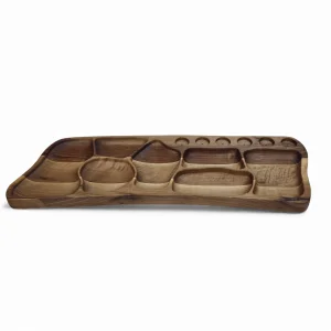 اردو خوری چوبی بزرگ 7 خانه با جای شات کد WD6496