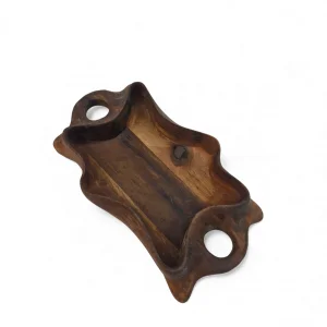 سینی چوبی دفرمه دسته دار کد WD6505