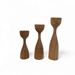 ست شمعدان سه تایی چوبی کد WD6511