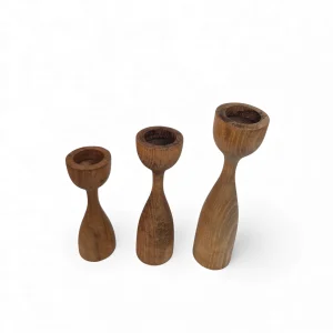 ست شمعدان سه تایی چوبی کد WD6511