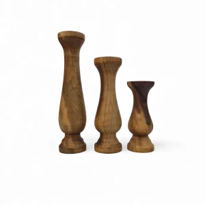 ست سه تایی شمعدان چوبی دکوری کد WD5764