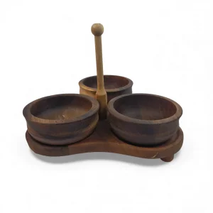 اردو خوری چوبی سه خانه دسته دار کد WD6142