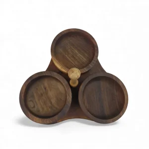 اردو خوری چوبی سه خانه دسته دار کد WD6142