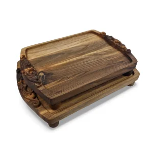 سینی چوبی منبت پایه دار در چند سایز  کد WD6544