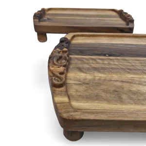 سینی چوبی منبت پایه دار در چند سایز  کد WD6544