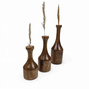 ست گلدان چوبی سه تایی کد WD6548