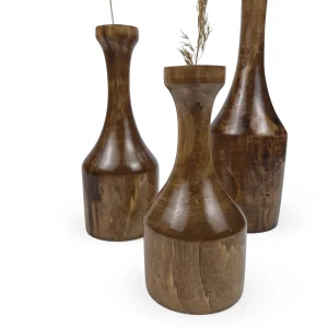 ست گلدان چوبی سه تایی کد WD6548