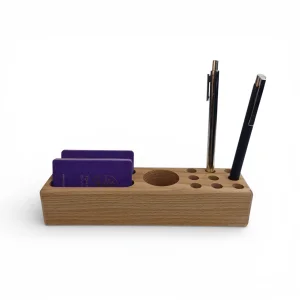 استند موبایل و جا قلمی چوبی طرح مستطیل کد SE5514