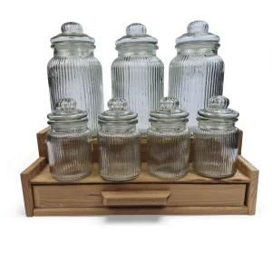 استند پاسماوری چوبی به همراه بانکه شیشه ای کد WD6521