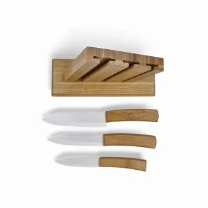 ست جا کاردی چوبی و کارد بامبو بوم کد WD6563