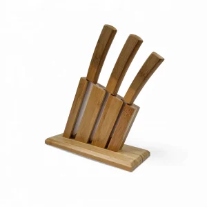 ست جا کاردی چوبی و کارد بامبو بوم کد WD6563