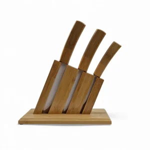 ست جا کاردی چوبی و کارد بامبو بوم کد WD6563