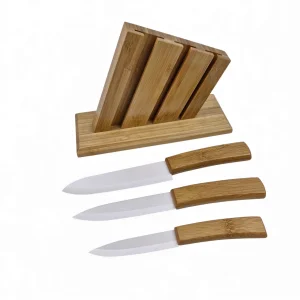 ست جا کاردی چوبی و کارد بامبو بوم کد WD6563