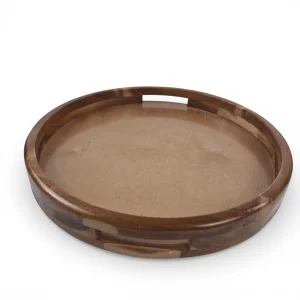 سینی چوبی گرد دسته دار کد WD6571