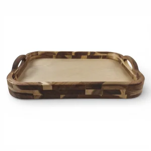 سینی چوبی مستطیل دسته دار کد WD6576