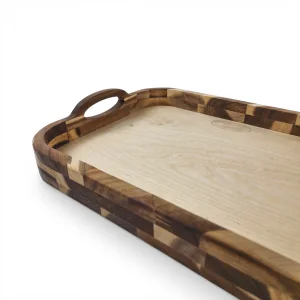 سینی چوبی مستطیل دسته دار کد WD6576
