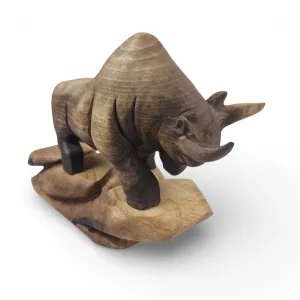 مجسمه چوبی گاومیش پایه دار کد WD6596