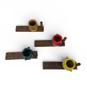 گلدان چوب و سفال رومیزی کد WD6619