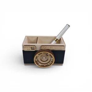 قلمدان چوبی طرح دوربین کد WD6624
