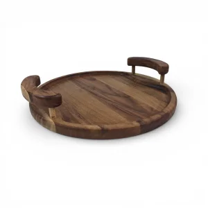 سینی چوبی گرد دسته روکار کد WD6665