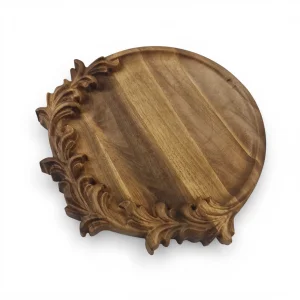 سینی چوبی گرد منبت در چند سایز کد WD6679