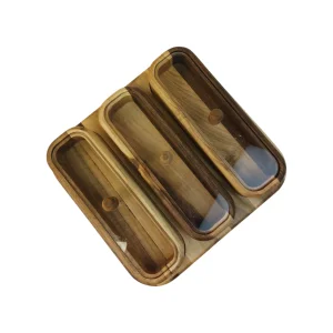 جعبه پذیرایی درب پلکسی مستطیل 3 خانه کد WD6748