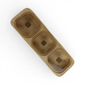 جعبه پذیرایی چوبی مستطیل درب پلکسی 3 خانه کد WD6778