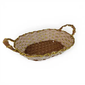 سبد نان و سبزی طرح حصیر بیضی کد WD6852