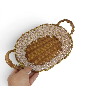 سبد نان و سبزی طرح حصیر بیضی کد WD6852