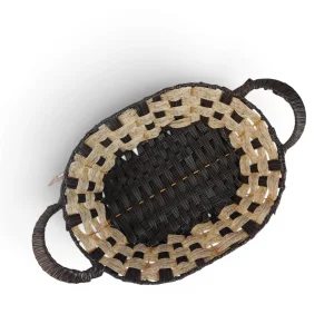 سبد نان و سبزی طرح حصیر بیضی کد WD6852