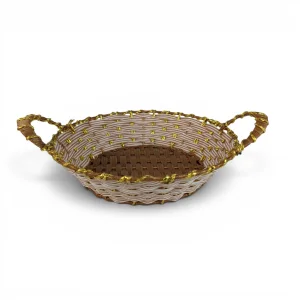 سبد نان و سبزی طرح حصیر گرد کد WD6853