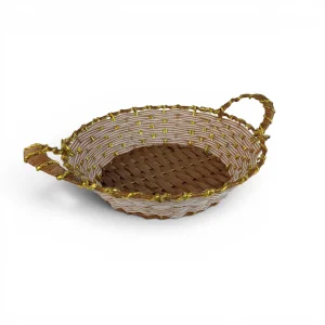 سبد نان و سبزی طرح حصیر گرد کد WD6853