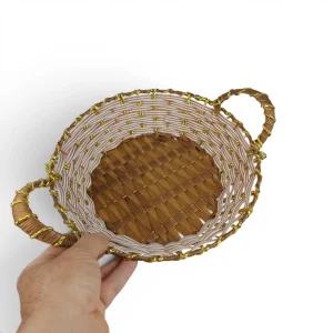 سبد نان و سبزی طرح حصیر گرد کد WD6853
