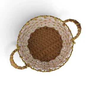 سبد نان و سبزی طرح حصیر گرد کد WD6853
