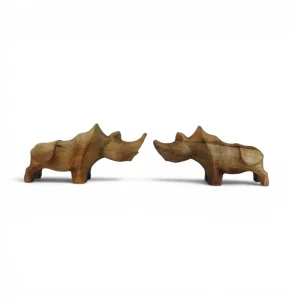 مجسمه دکوری چوبی طرح کرگدن کد WD6969