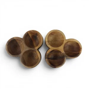 اردوخوری چوبی سه خانه طرح شبدر کد WD6973