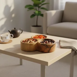 اردوخوری چوبی سه خانه طرح شبدر کد WD6973