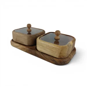 جعبه پذیرایی درب پلکسی 2 خانه مربع کد WD6639