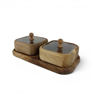 جعبه پذیرایی درب پلکسی 2 خانه مربع کد WD6639