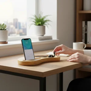 استند موبایل چوبی طرح لوبیا کد SE5513