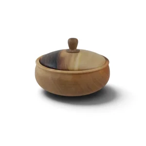 قندان چوبی گرد درب‌دار کد WD6992