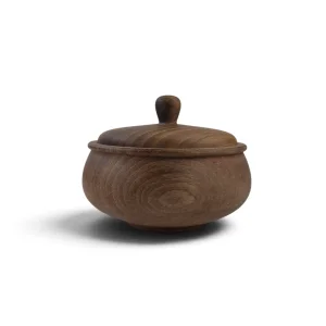 قندان چوبی گرد درب‌دار کد WD6992