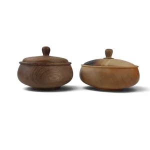 قندان چوبی گرد درب‌دار کد WD6992
